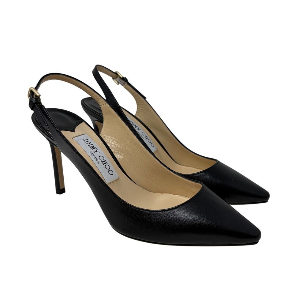 Jimmy Choo Erin 85 Leather Slingback Pump Womens Size 37.5 US 7.5